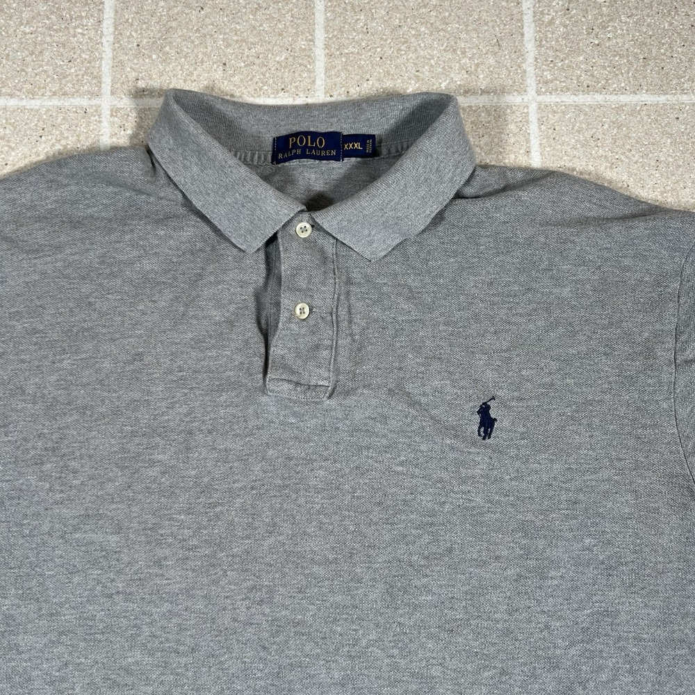 Polo Ralp Lauren Pima Soft Pony Mens 3XL Gray Short Sleeve Preppy Shirt - Picture 2 of 6
